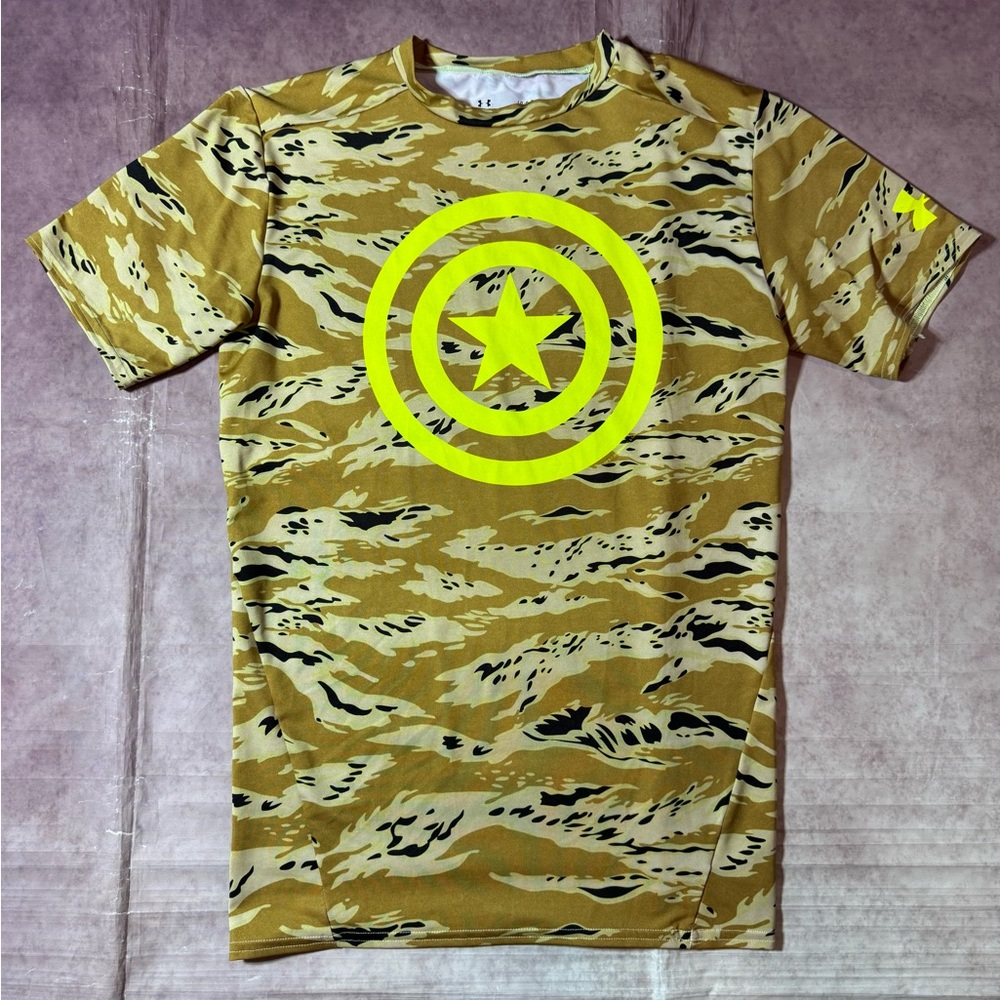 Under Armour Captain America Shirt Men’s Large Camo Marvel Alter Ego Compression
